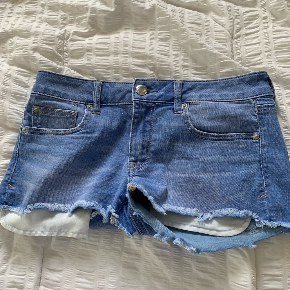 american eagle super stretch shortie shorts